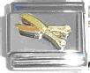 Scissors - hairdresser - goldtone enamel 9mm Italian charm - Click Image to Close